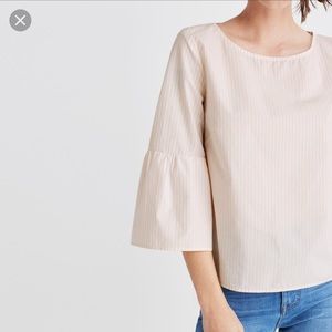 NWOT madewell pink and white striped top